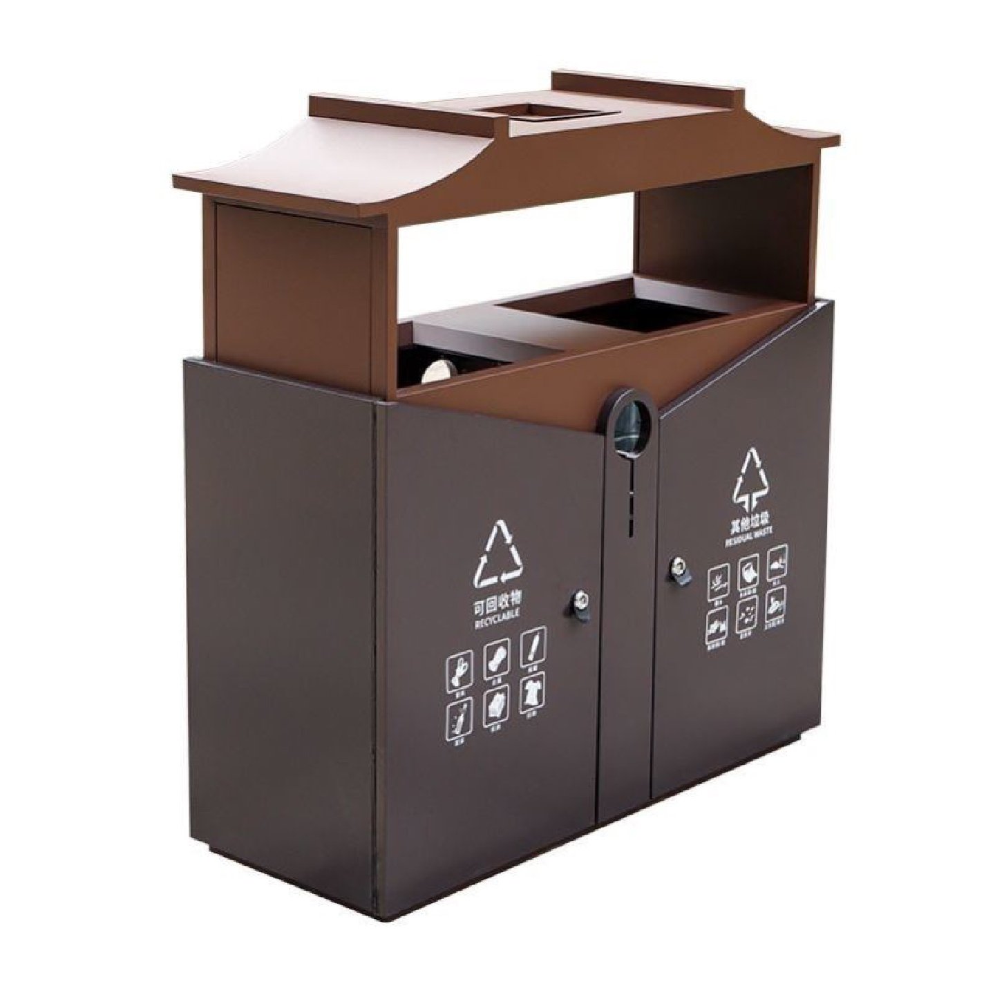 景区垃圾桶中式仿古屋檐户外分类垃圾箱公园古镇景观不锈钢果皮箱,淘宝优惠券,粉丝福利购,淘宝优惠卷