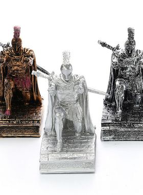 欧洲武士笔筒罗马骑士笔筒行政人员人物雕像装饰树脂装饰办公室展