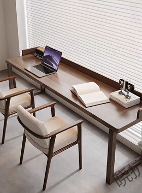 凡2实木书桌长条书法桌桌学习桌轻奢公桌椅组合