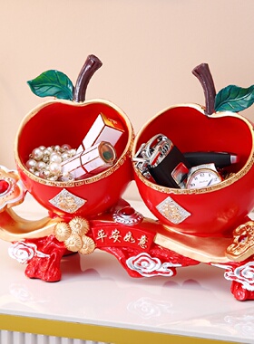 平安如意进门双钥匙盒乔迁新居礼品搬新家入户钥匙收纳玄关摆件