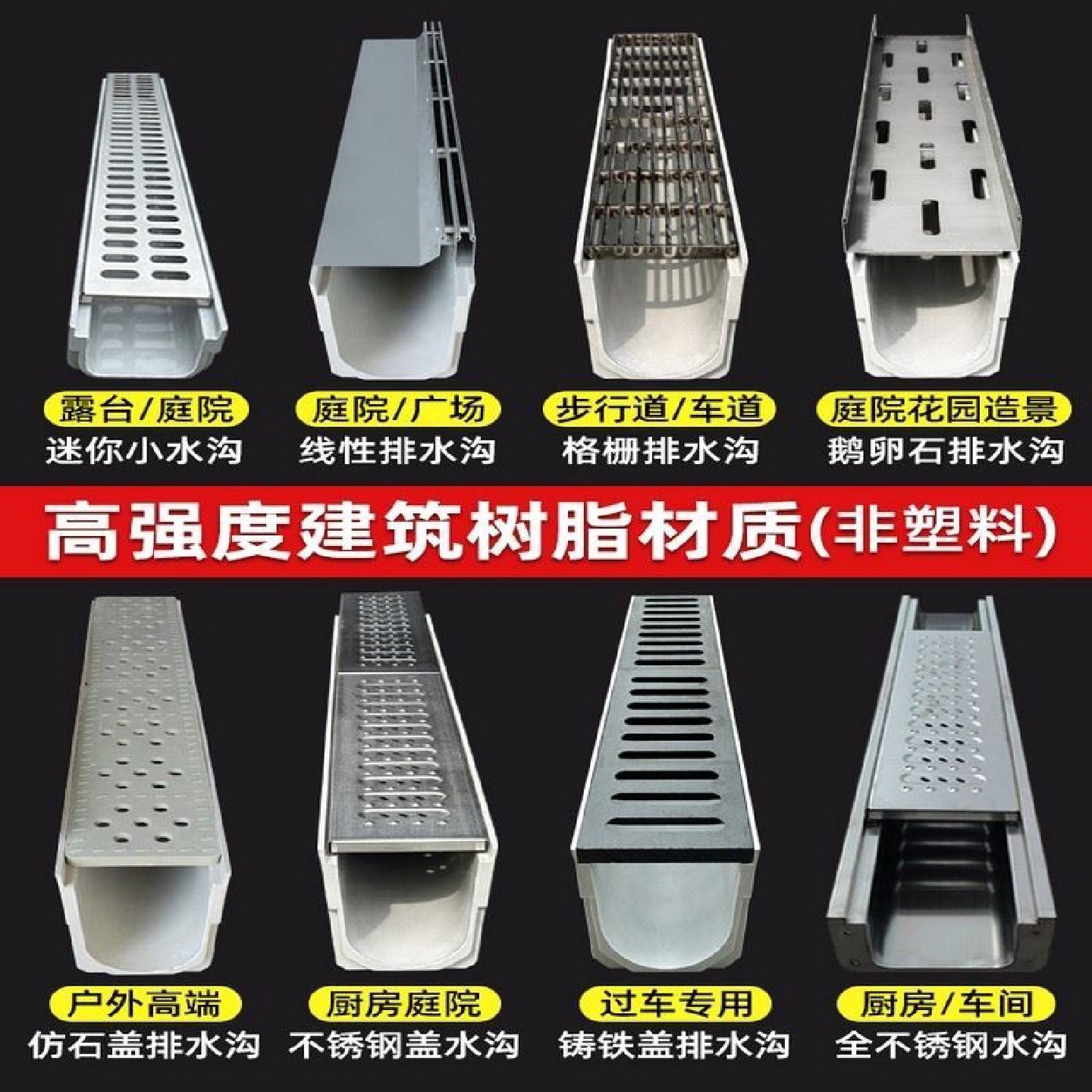 304不锈钢排水沟u型槽厨房餐饮下水道沟槽庭院明沟酒店饭店地沟槽,淘宝优惠券,粉丝福利购,淘宝优惠卷