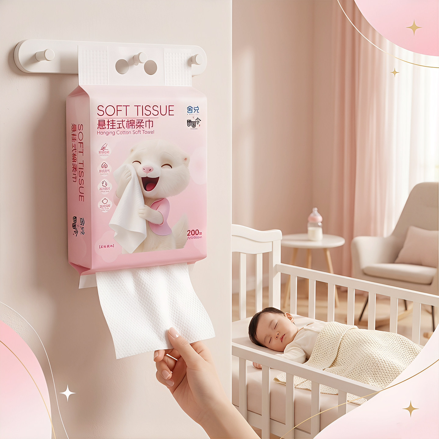 舍兑团圆令洗脸巾壁挂式一次性擦脸洁面巾绵感柔巾加厚男女悬挂式
