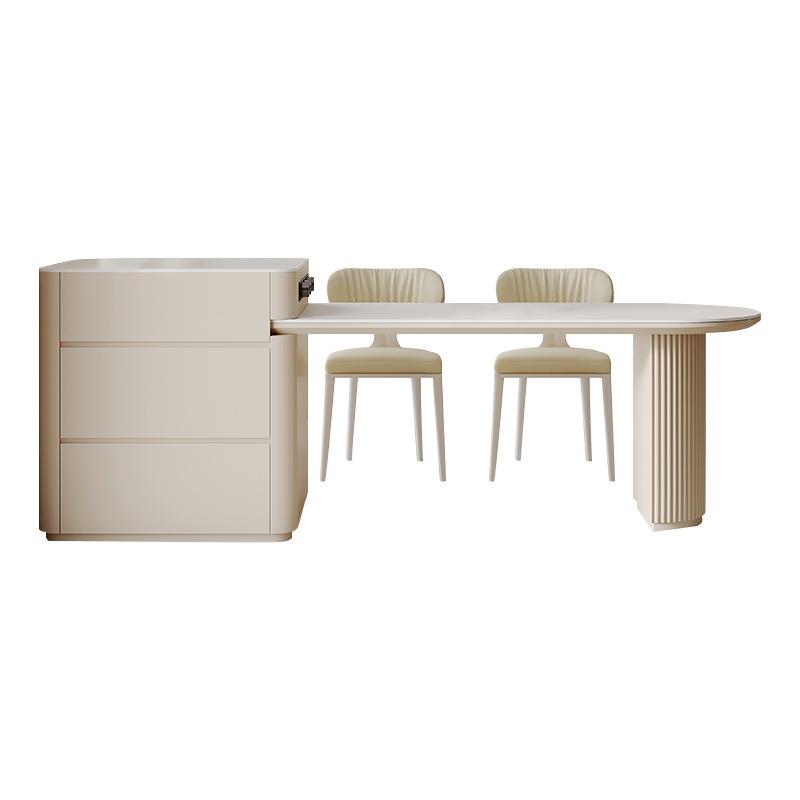 岩板岛台餐桌一体可伸缩多功能家用茶台开放式西厨厨房水槽中导台 - 图3