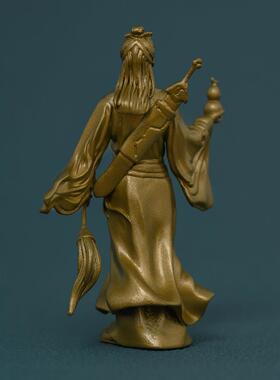 黄铜鹿园鹿东滨雕像摆件八仙过海纯阳大师家庭办公室桌面摆件