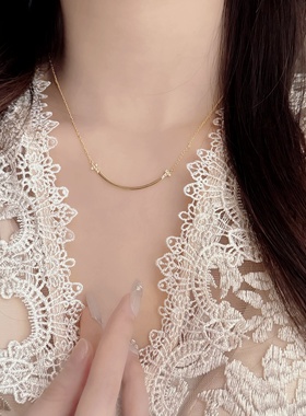 S925纯银笑脸笑脸项链女轻奢小众