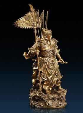 黄铜关公像九龙关公铜像武财神关二爷佛像家居办公室乔迁开业礼品