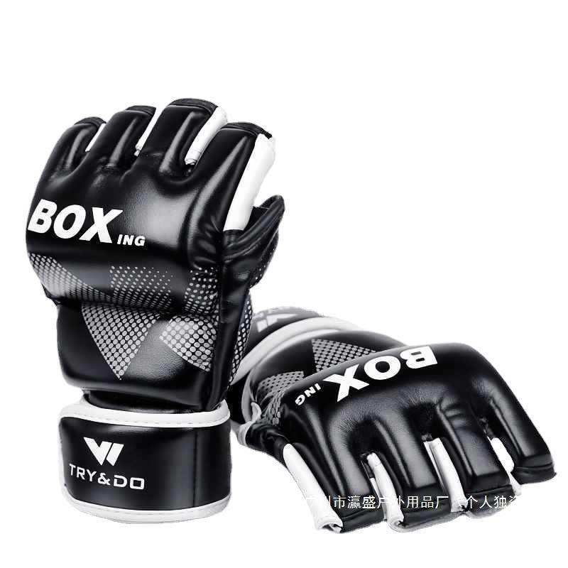 工厂直销搏击mma拳套新款FC训练沙袋拳击手套成人男半指U散打儿童 - 图3