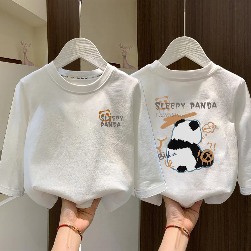 儿童装纯棉长袖T恤卡通风白色内搭打底衫男童上衣休闲百搭春秋款,淘宝优惠券,粉丝福利购,淘宝优惠卷