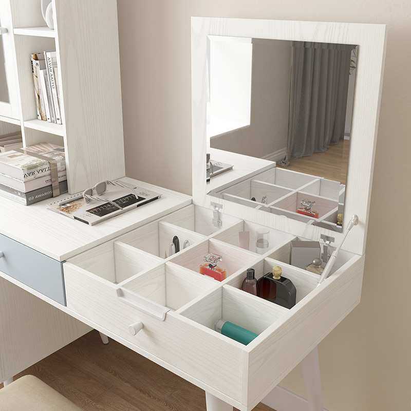 书桌一体桌组合台式电脑桌带妆台多功能书架旋转学习办公书桌,淘宝优惠券,粉丝福利购,淘宝优惠卷