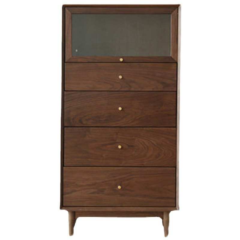 全实木黑胡桃木五斗柜北欧卧室五斗橱现代简樱桃木储物柜收纳柜 - 图3