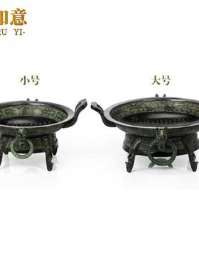 包邮新青水款聚宝盆铜仿古摆件明文炉工艺品风摆设装器饰古玩JBP