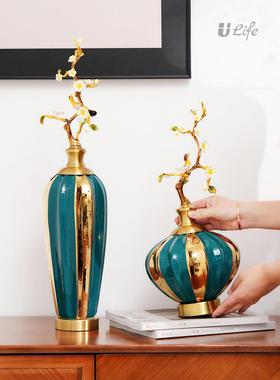 中式意珐琅饰彩新酒柜陶瓷珐琅彩陶摆件客厅样创板间玄关电视柜轻