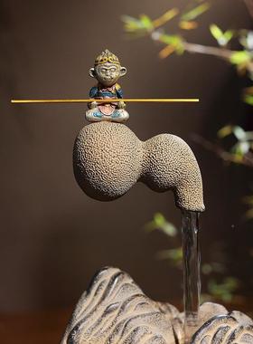 OTL汉韵堂式桌面流水摆客厅书房中创意招财装饰壶禅意件悬循环水