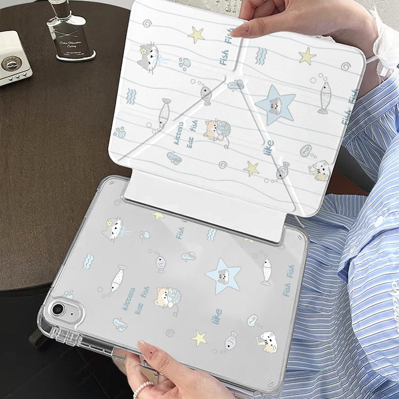 适用ipad保护套防弯带笔槽air7/5/6平板壳a16保护壳亚克力mini67可爱卡通air3十代11代ipad平板壳9代pro11寸,淘宝优惠券,粉丝福利购,淘宝优惠卷