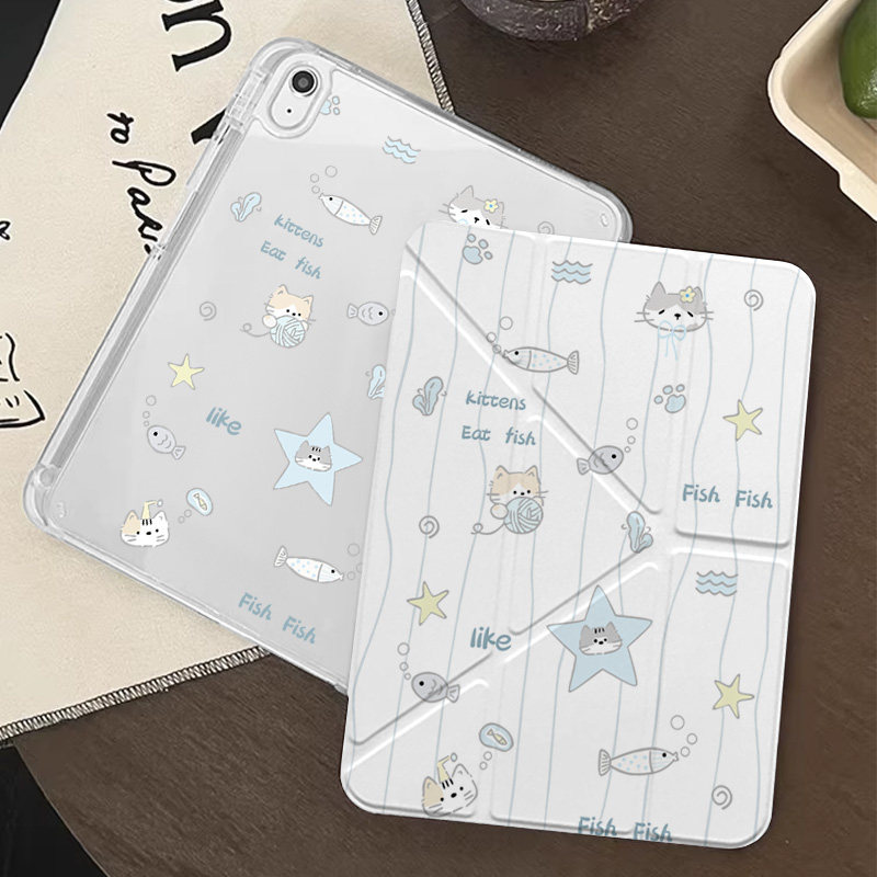 适用ipad保护套防弯带笔槽air7/5/6平板壳a16保护壳亚克力mini67可爱卡通air3十代11代ipad平板壳9代pro11寸,淘宝优惠券,粉丝福利购,淘宝优惠卷
