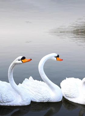 仿真浮水天鹅玻璃钢雕塑树脂动物户外花园装饰品园林水池景观摆件