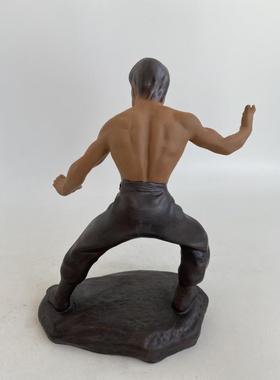 陶瓷李小龙摆件功夫人物雕塑客厅电视柜装饰品创意工艺品开业礼品