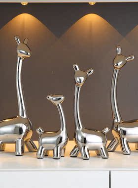 酒柜装饰品摆件现代轻奢高档入户玄关装饰客厅电视柜创意鹿工艺品