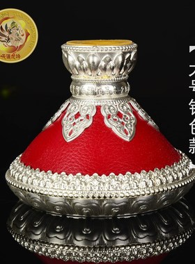 亚青纯铜手摇底座红皮手摇转金轮底座转金筒座子家用客厅摆件包邮