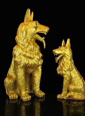 大号铜狼狗生肖狗家居哮天犬工艺铜器摆件定做铜雕塑装饰落地铜狗