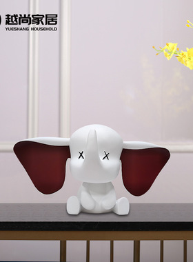 北欧创意卡通大象动物摆件客厅电视柜家居装饰品摆设新人结婚礼物