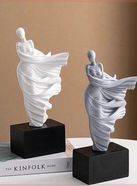 现代抽象艺术级感玄关客厅电视柜树脂物雕塑饰品