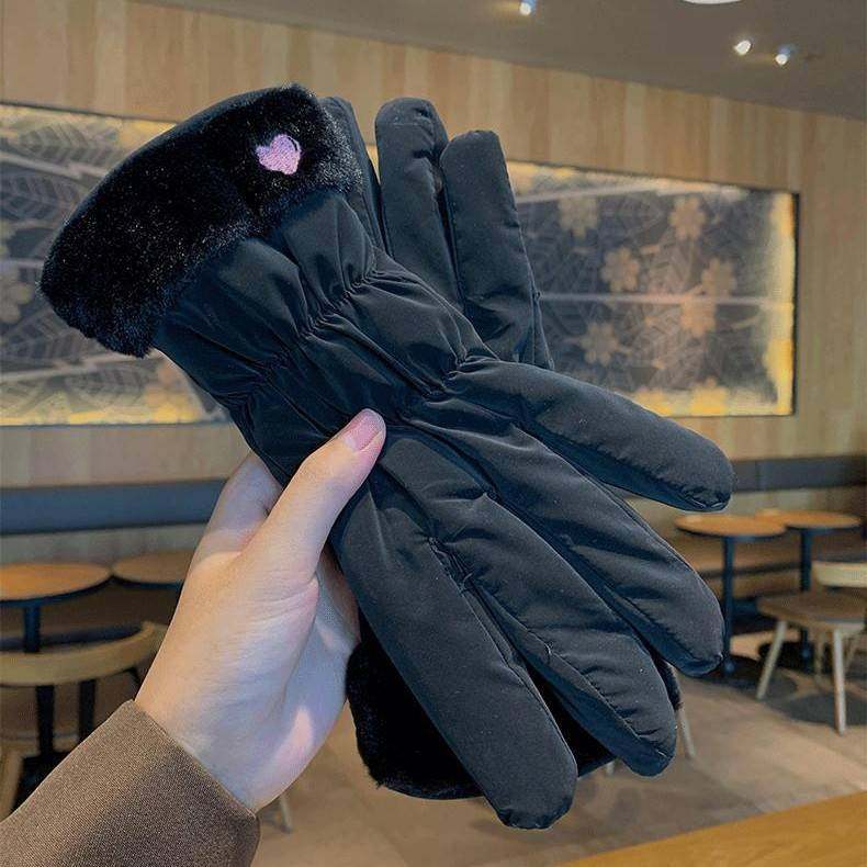 韩版冬天保暖触屏学生女加厚棉羽绒骑车防寒可爱滑雪手套防风加绒,淘宝优惠券,粉丝福利购,淘宝优惠卷