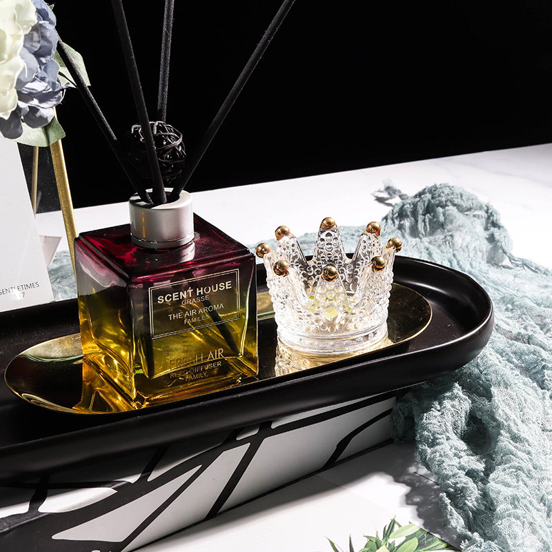 流嫣LIUYAN 样板房卧室浴室卫生间摆件软装无火香薰黑色托盘套装,淘宝优惠券,粉丝福利购,淘宝优惠卷