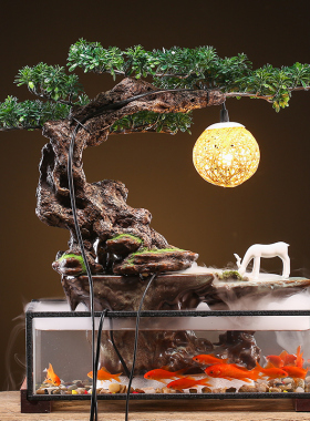 流水器生财客厅循环创意摆件办公室鱼缸桌面景观招财开业礼品