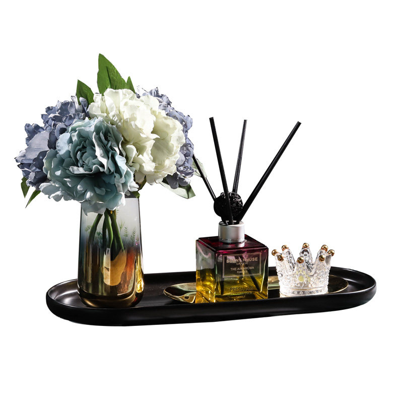 流嫣LIUYAN 样板房卧室浴室卫生间摆件软装无火香薰黑色托盘套装,淘宝优惠券,粉丝福利购,淘宝优惠卷