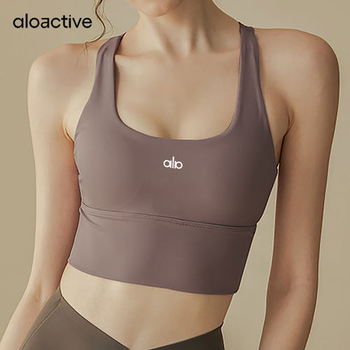 ALOACTIVE速干瑜伽服背心女防震聚拢裸感美背运动普拉提健身文胸 - 图0