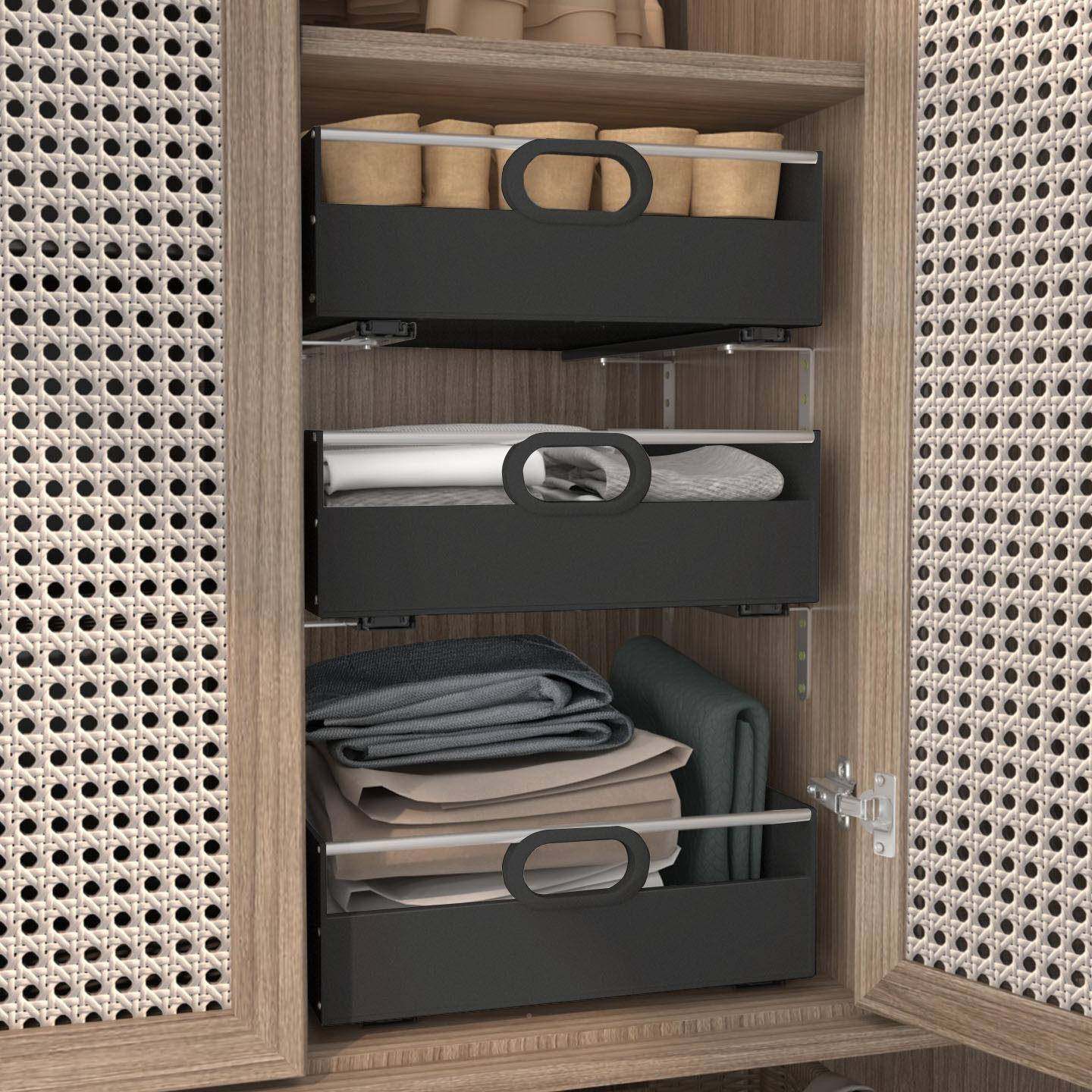 新款黑加滑高抽屉拉篮带轨厨房收托盘橱柜改造收纳箱纳环保PP色板,淘宝优惠券,粉丝福利购,淘宝优惠卷