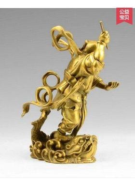 全铜魁点斗摆件独站鳌头用家办公室书JFN房桌面装饰星品魁踢斗铜