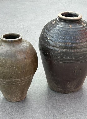 民俗怀旧老物件陶瓷酒坛子瓷坛影视道具老农村复古装.饰收藏摆件