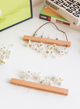 榉木装饰挂轴DIY相框挂夹实木对联挂画夹玄关客厅磁Y性墙壁挂画杆