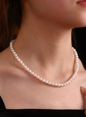 正品天然淡水珍珠项链女款2024款简约轻奢饰品送母亲女友闺蜜礼物