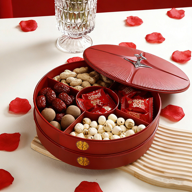 果盘点心盘坚果糖果分层多格客厅茶几家用新年结婚专用乔迁之喜盒