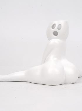 0白色劈叉花盆手指花盆个性创意家居桌面花盆多肉长草绿植装饰