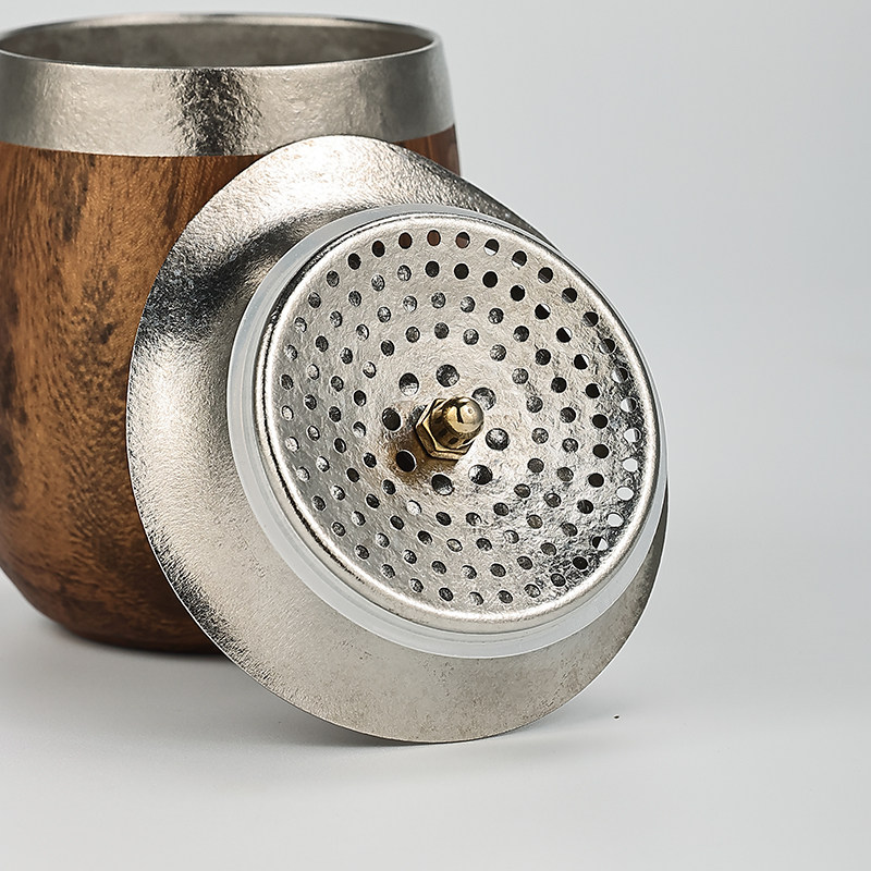 Pure titanium travel tea set Convenient tea cup inside and outside Pure titanium high-end tea set Home tea infuser Camping titanium tea set