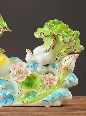 葫芦摆件陶瓷装饰品白菜工艺品客厅酒柜电视柜创意结婚礼物开业礼