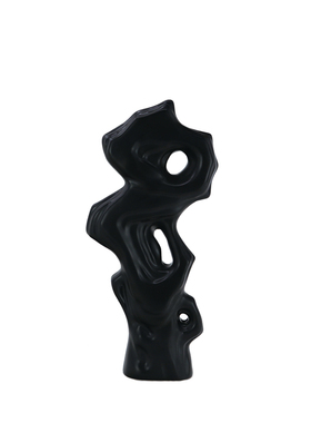 现代新太湖石黑白陶瓷假山软装饰品样板房客厅博古架装饰