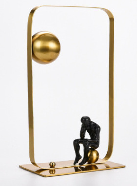 欧式金属创意工艺品摆件摆设酒柜玄关软装书房轻奢家居桌面装饰品