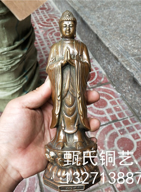 观世音菩萨背光纯铜诸葛亮弥勒如来佛关公铜器工艺品摆件家居摆设