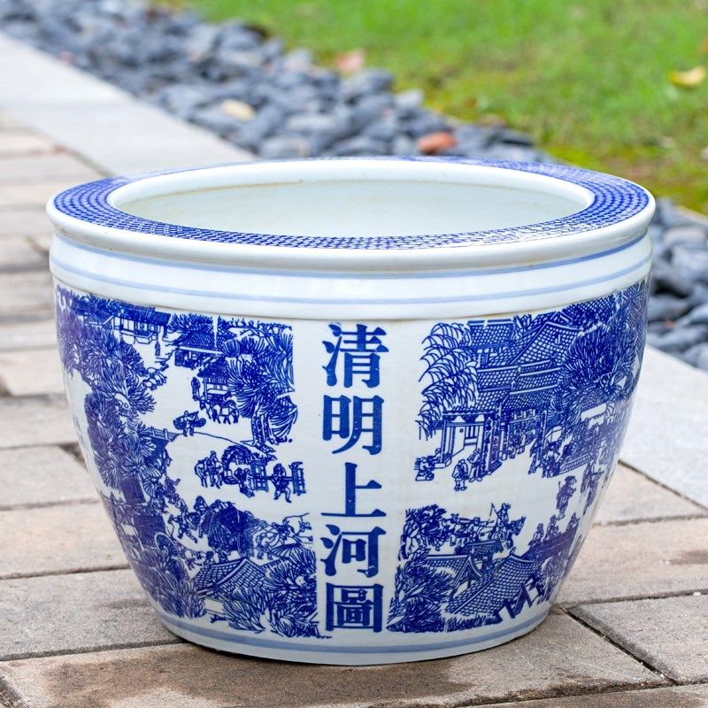 庭院大缸景德镇陶瓷鱼缸水缸 养荷花碗莲睡莲盆乌龟缸酒店甲鱼缸,淘宝优惠券,粉丝福利购,淘宝优惠卷