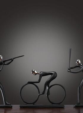 北欧简约现代黑色运动人物模型摆件家居装饰品书房客厅个性摆设