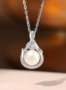 麦穗珍珠项链女款纯银