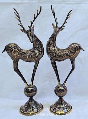 鹿铜鹿巴基斯坦铜器鹿摆件客厅结婚礼物福鹿寿厂家直销