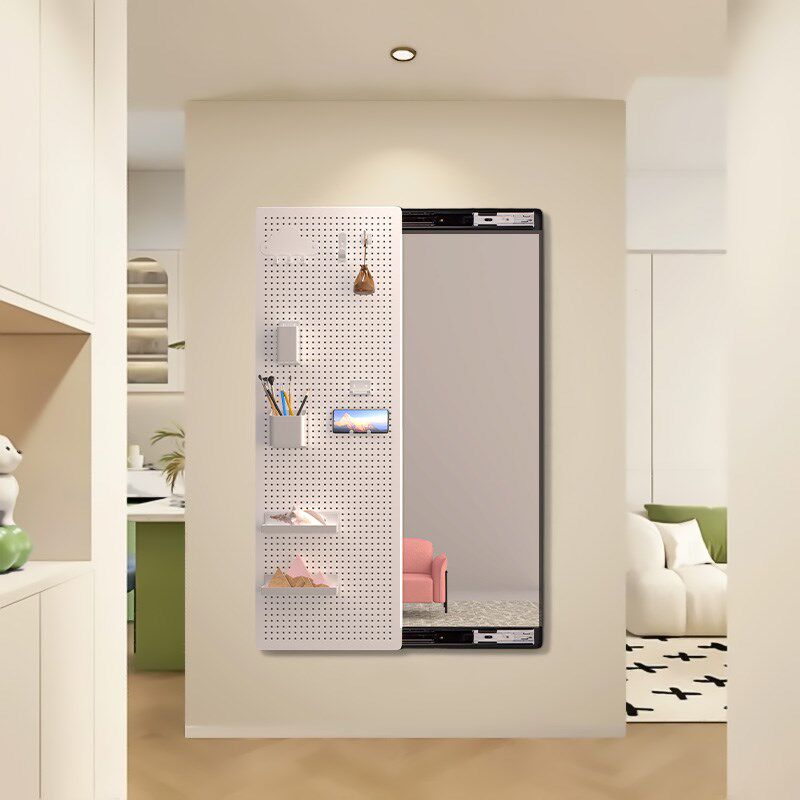 Metal perforated plate push-pull h mirror invisible dressing mirror full-body mirror can block wall-mounted entrance mirror bedroom fitting