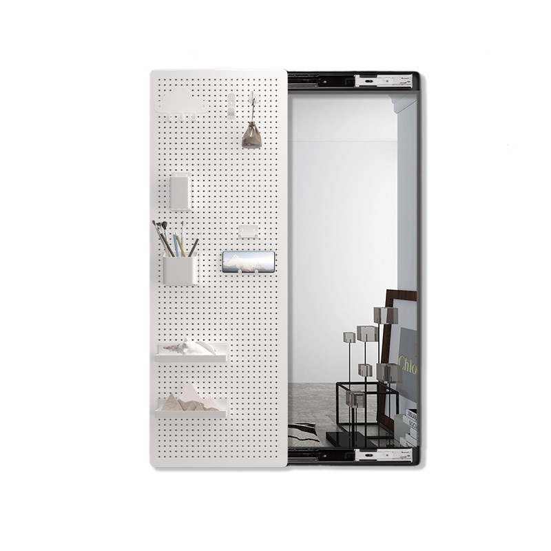 Metal perforated plate push-pull h mirror invisible dressing mirror full-body mirror can block wall-mounted entrance mirror bedroom fitting