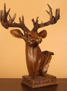 创意家居装饰品鹿头摆件简约现代客厅玄关电视柜摆设新居乔迁礼物